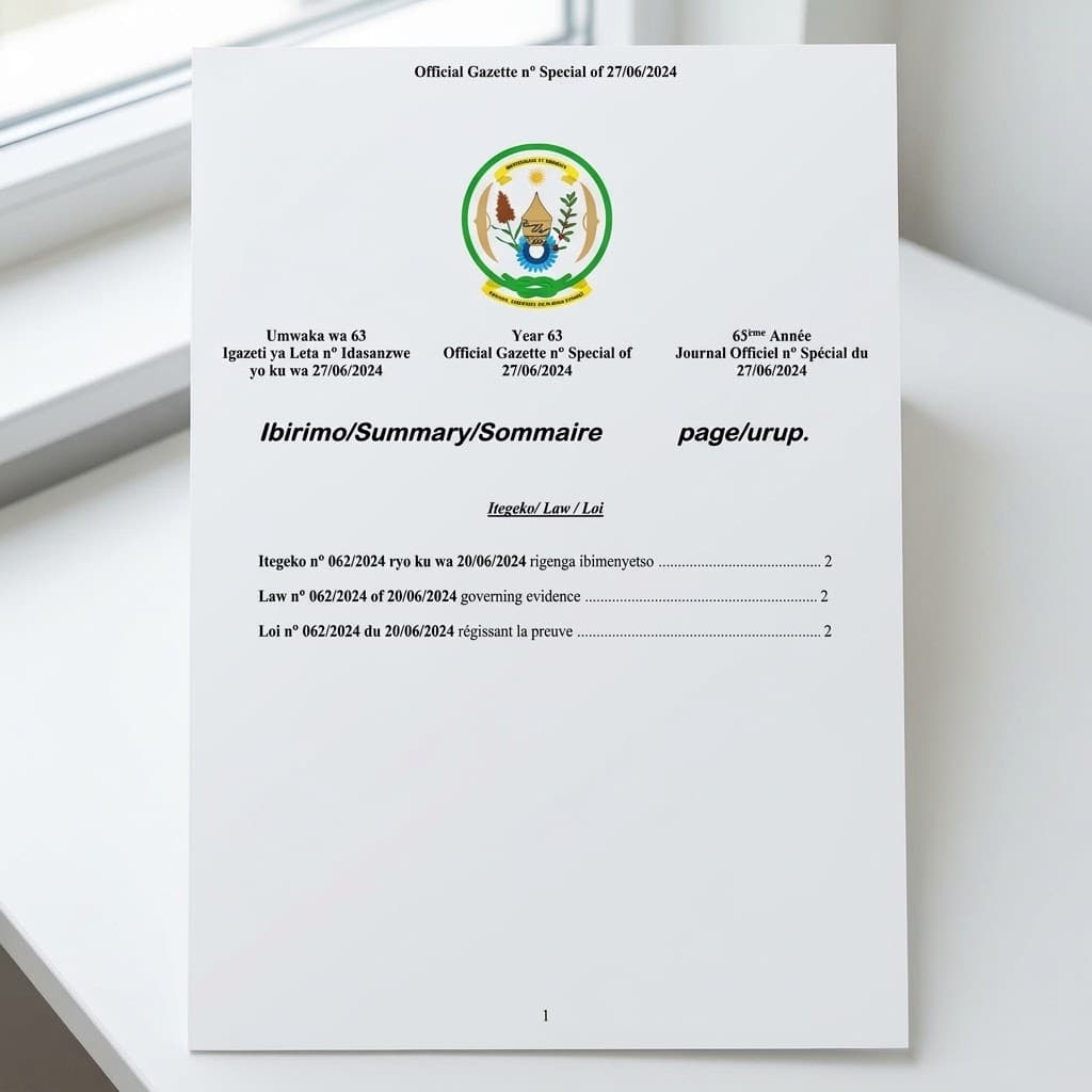 Law No. 062/2024 — Governing Evidence