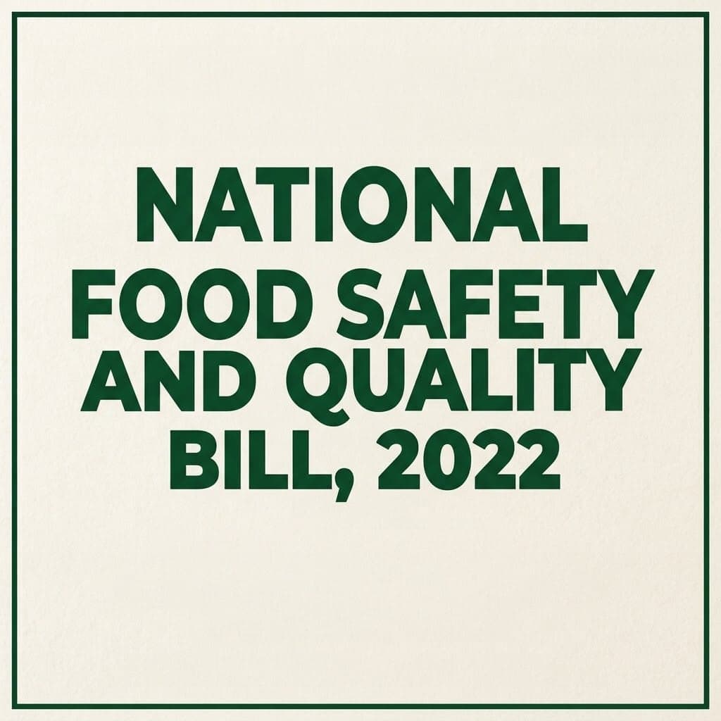 National Food Safety and Quality Bill, 2022