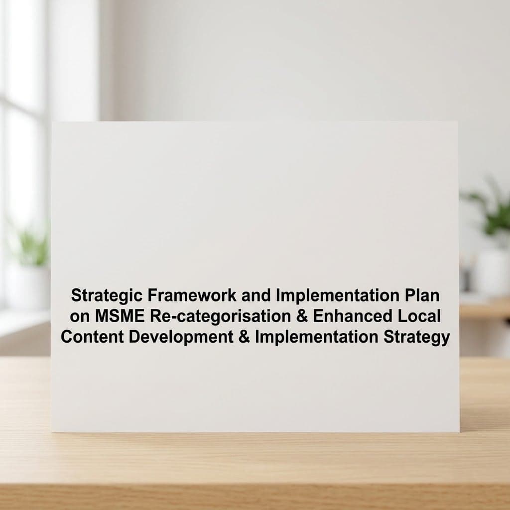 Strategic Framework and Implementation Plan on MSME Re-categorisation & Enhanced Local Content Development and Implementation Strategy