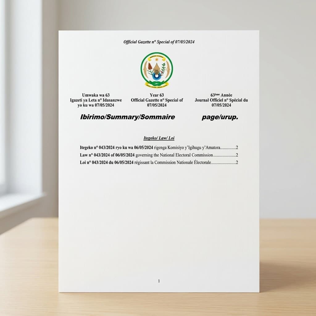 Law No. 043/2024 — Governing the National Electoral Commission