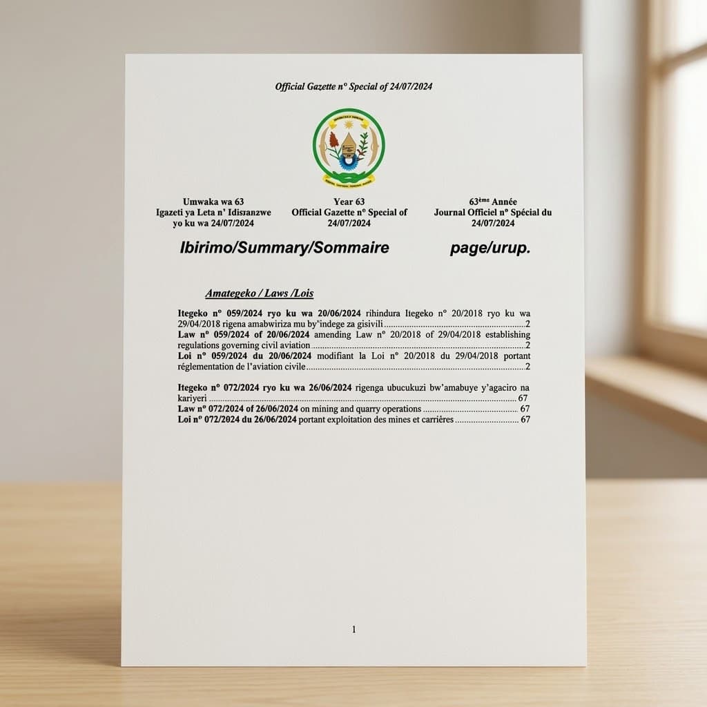 Law No. 059/2024 — Amending the Law Governing Civil Aviation