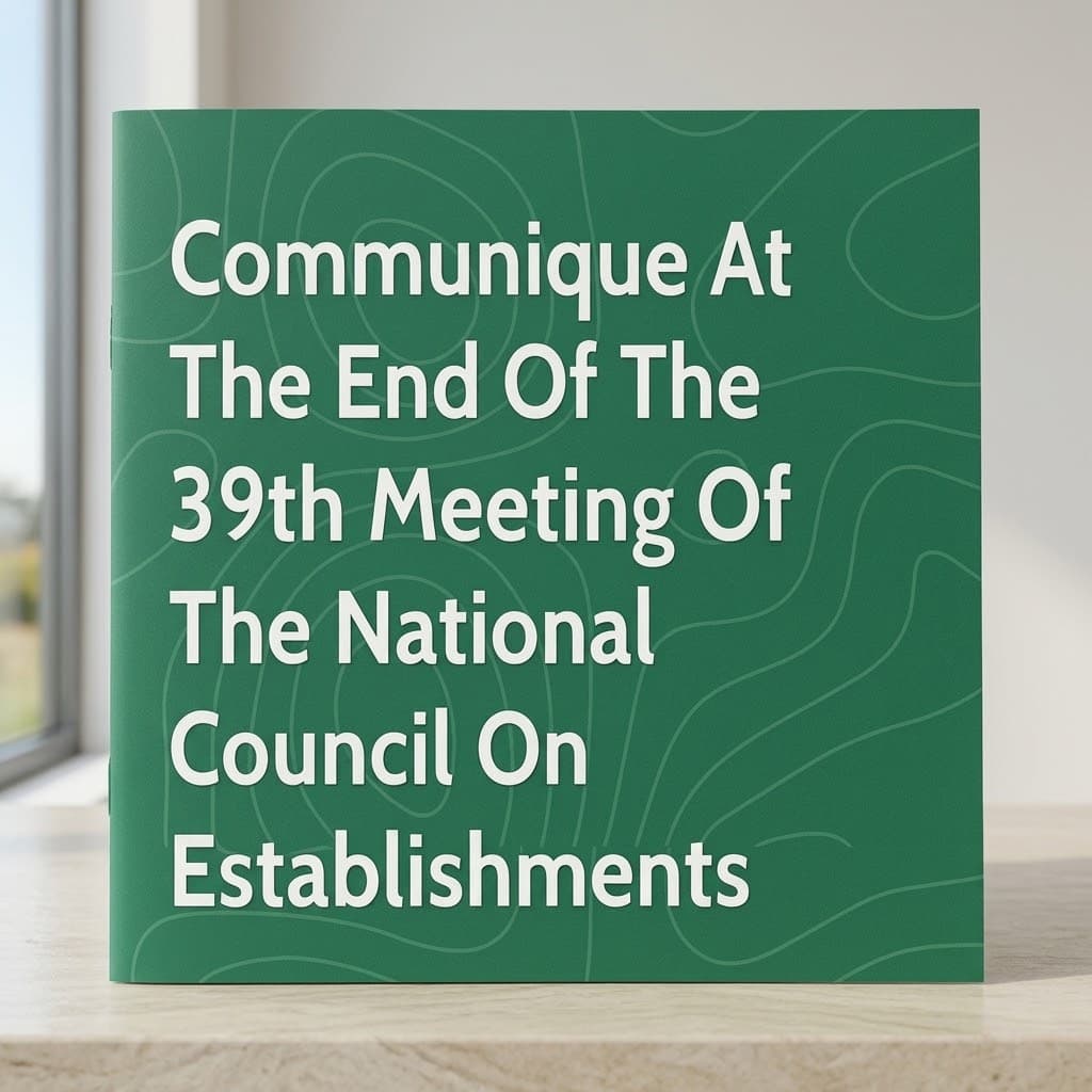 Communique at the End of the 39th Meeting of the National Council on Establishments