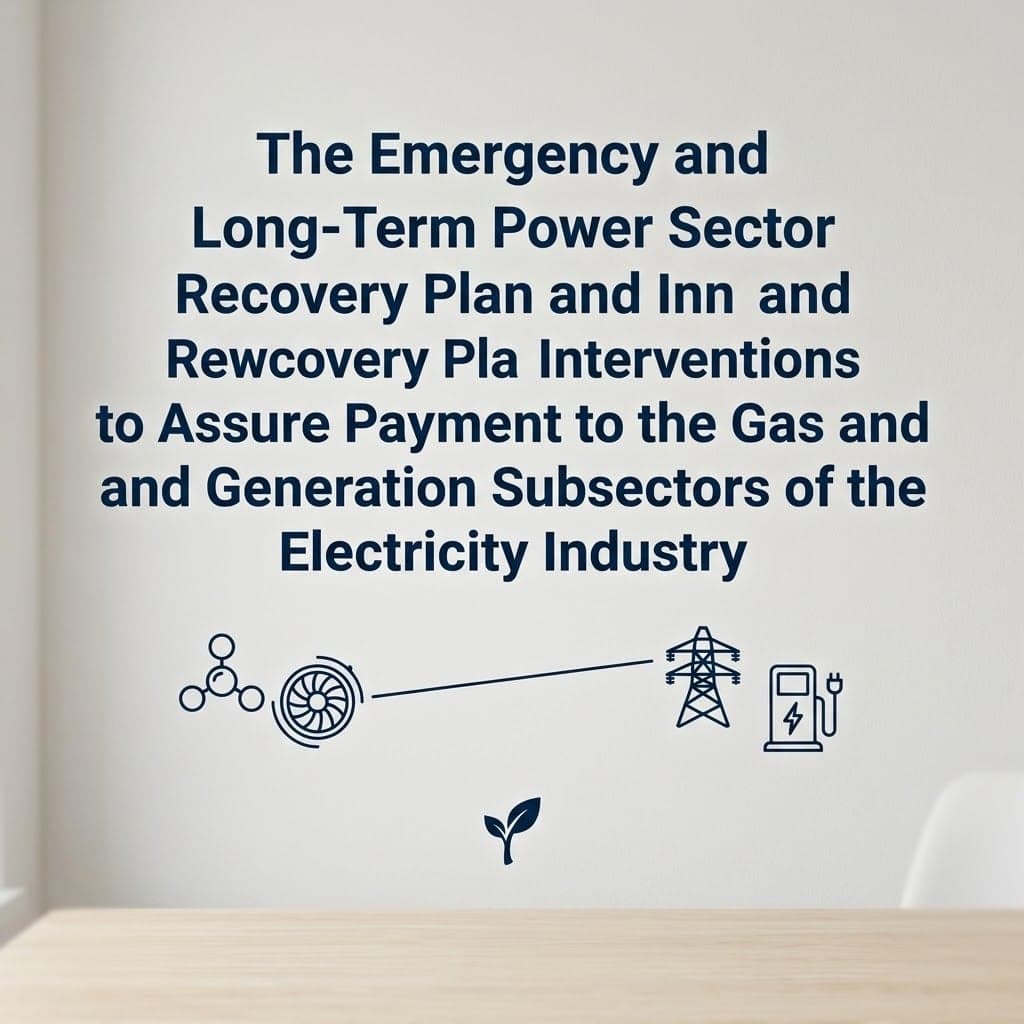 The Emergency and Long-Term Power Sector Recovery Plan and Interventions to Assure Payment to the Gas and Generation Subsectors of the Electricity Industry