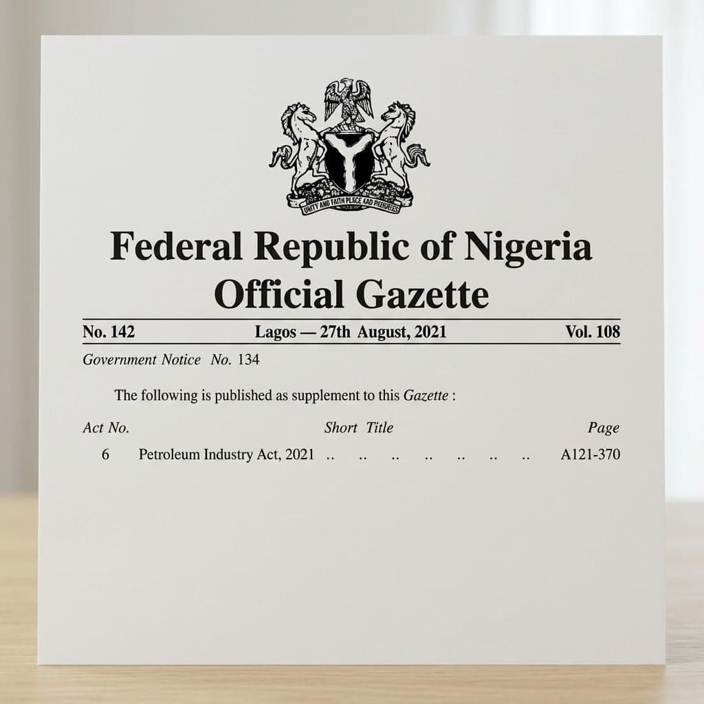 Nigeria's Petroleum Industry Act, 2021