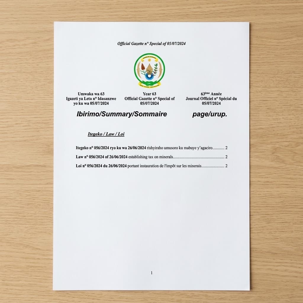 Law No. 056/2024 — Establishing Tax on Minerals