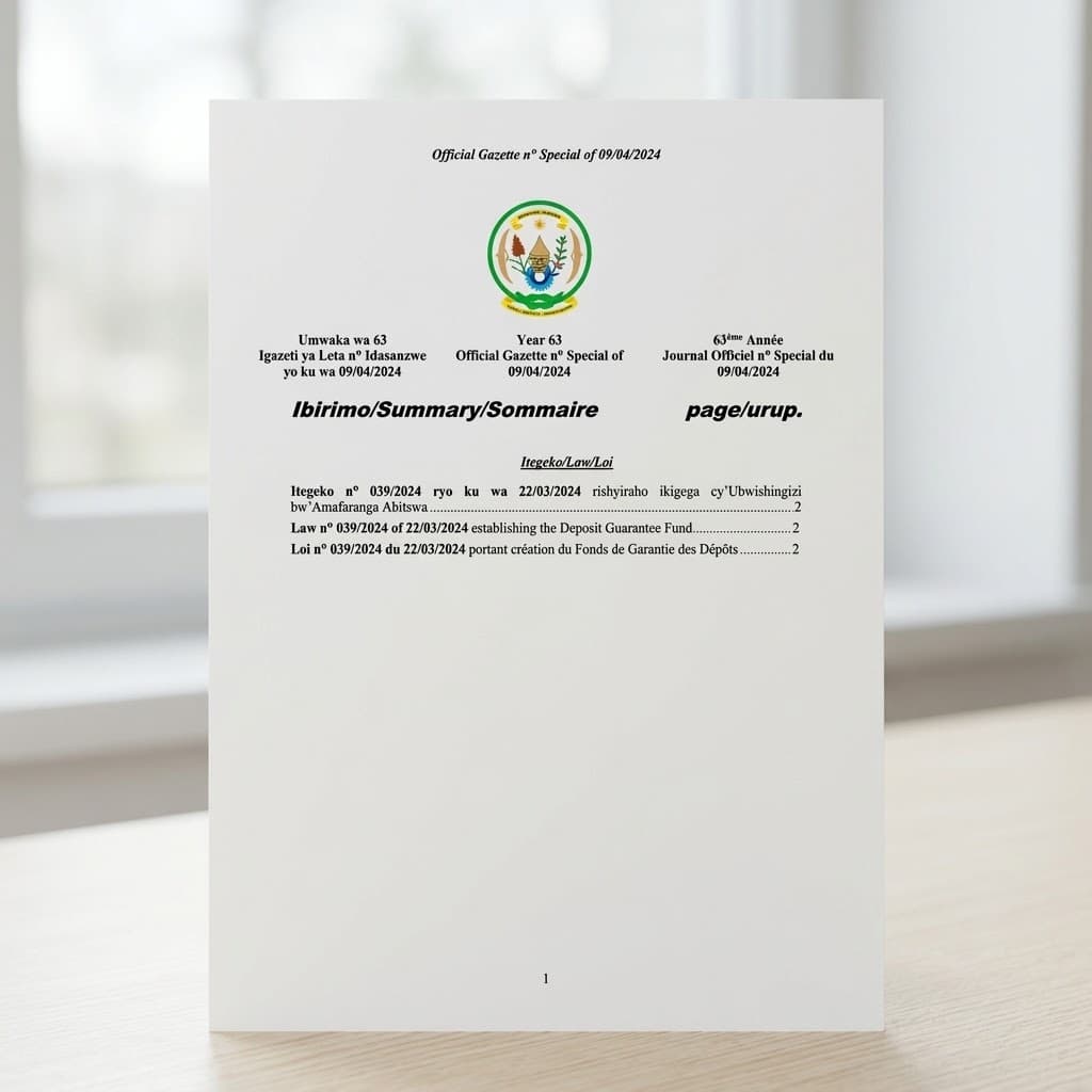 Law No. 039/2024 — Establishing the Deposit Guarantee Fund