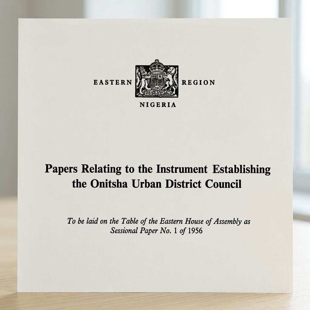 Papers Relating to the Instrument Establishing the Onitsha Urban District Council