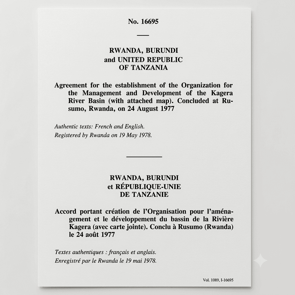 Agreement for the Establishment of the Organization for the Management and Development of the Kagera River Basin