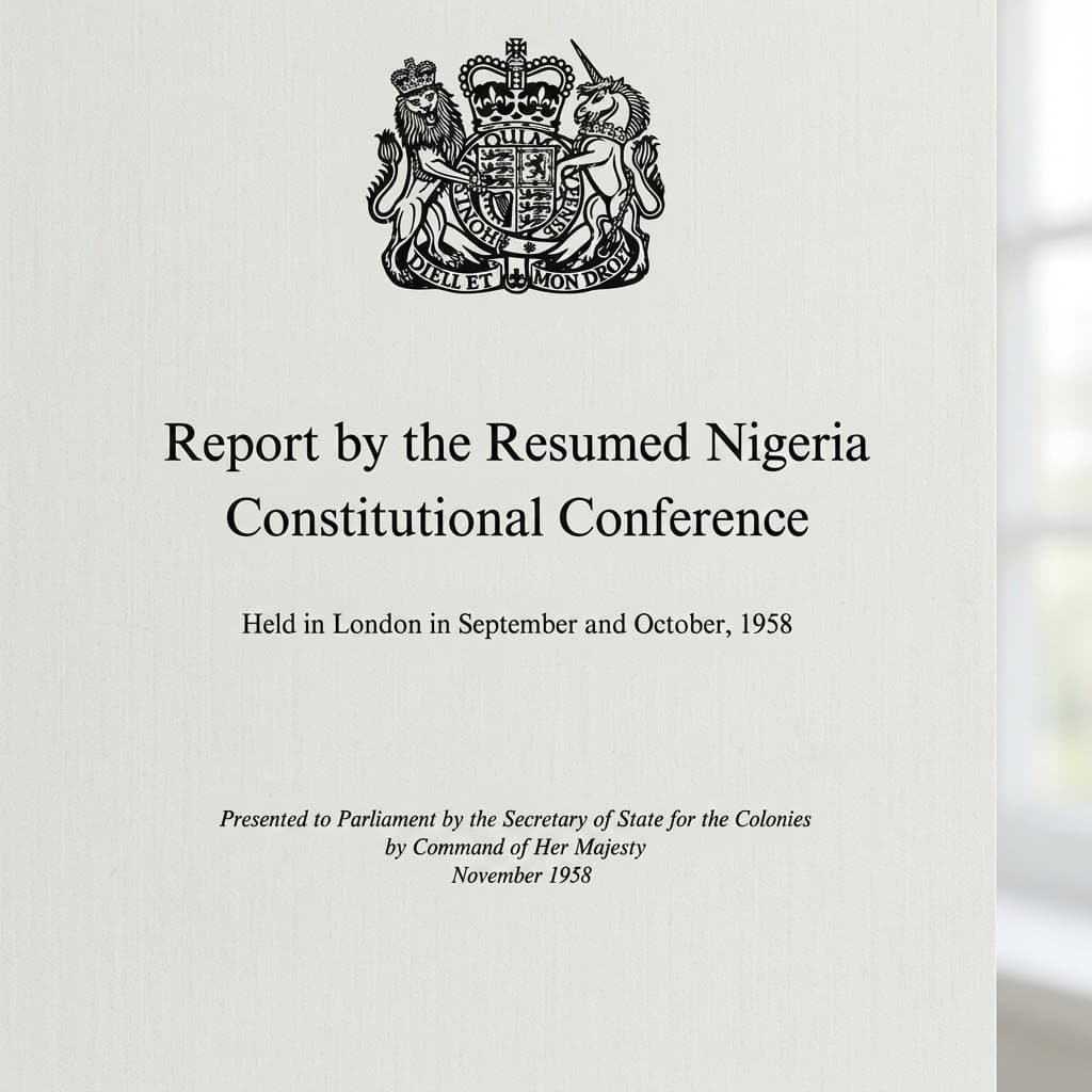 Reports by the Resumed Nigeria Constitutional Conference Held in London in September and October, 1958