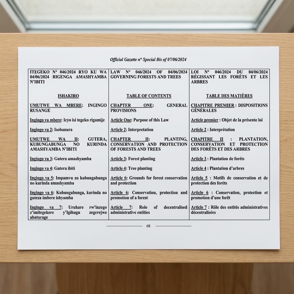 Law No. 046/2024 — Governing Forests and Trees