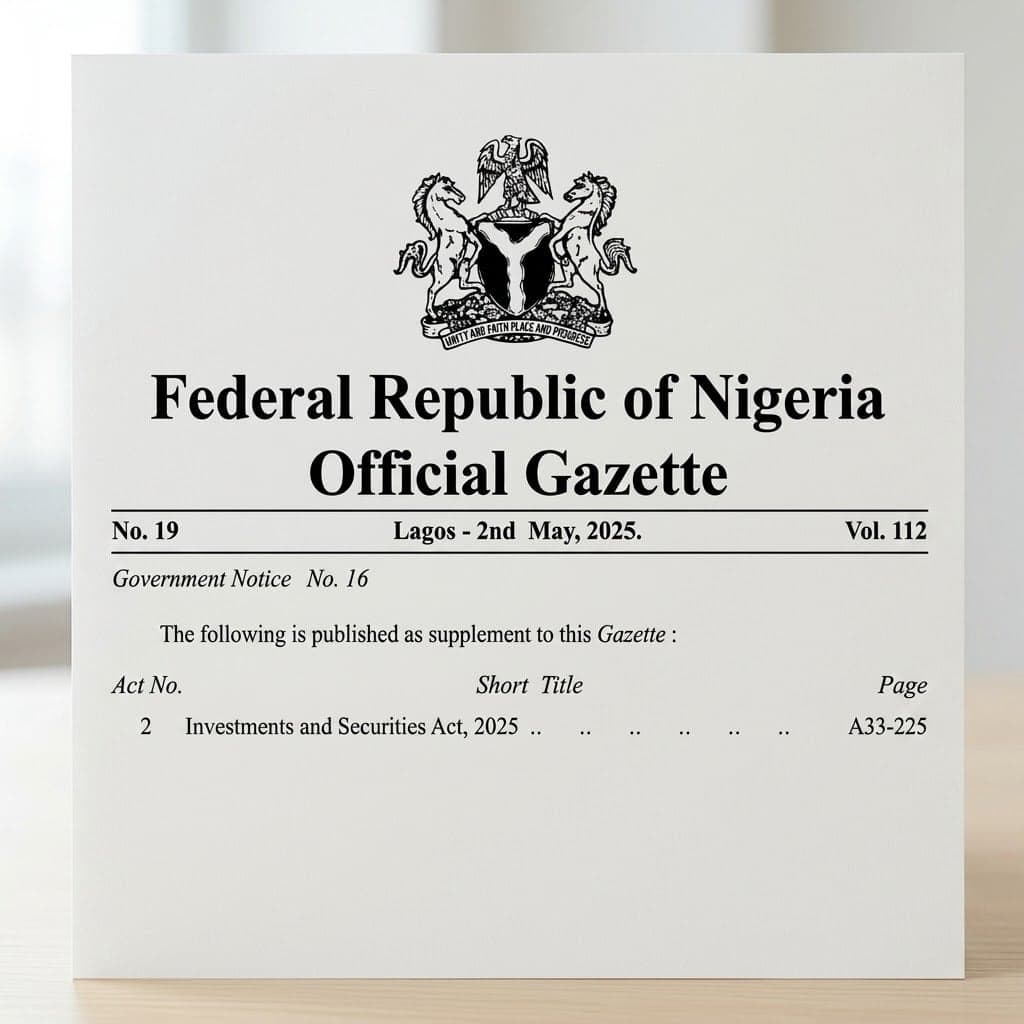 Nigeria's Investments and Securities Act, 2025