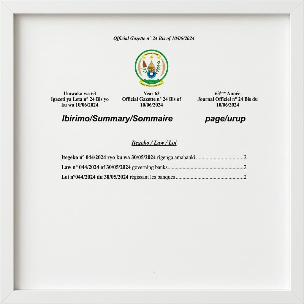 Law No. 044/2024 — Governing Banks