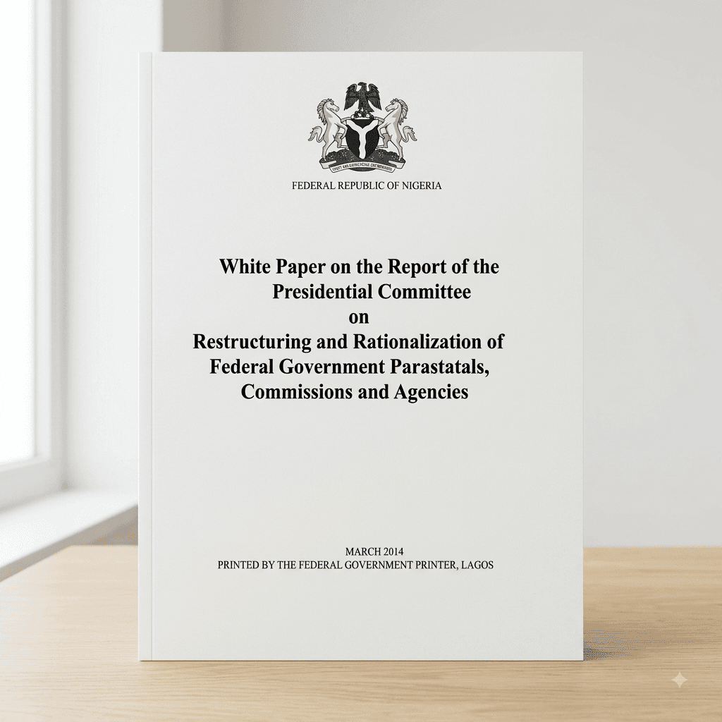 Nigeria's White Paper on the Report of the Presidential Committee on Restructuring and Rationalization of Federal Government Parastatals, Commissions and Agencies