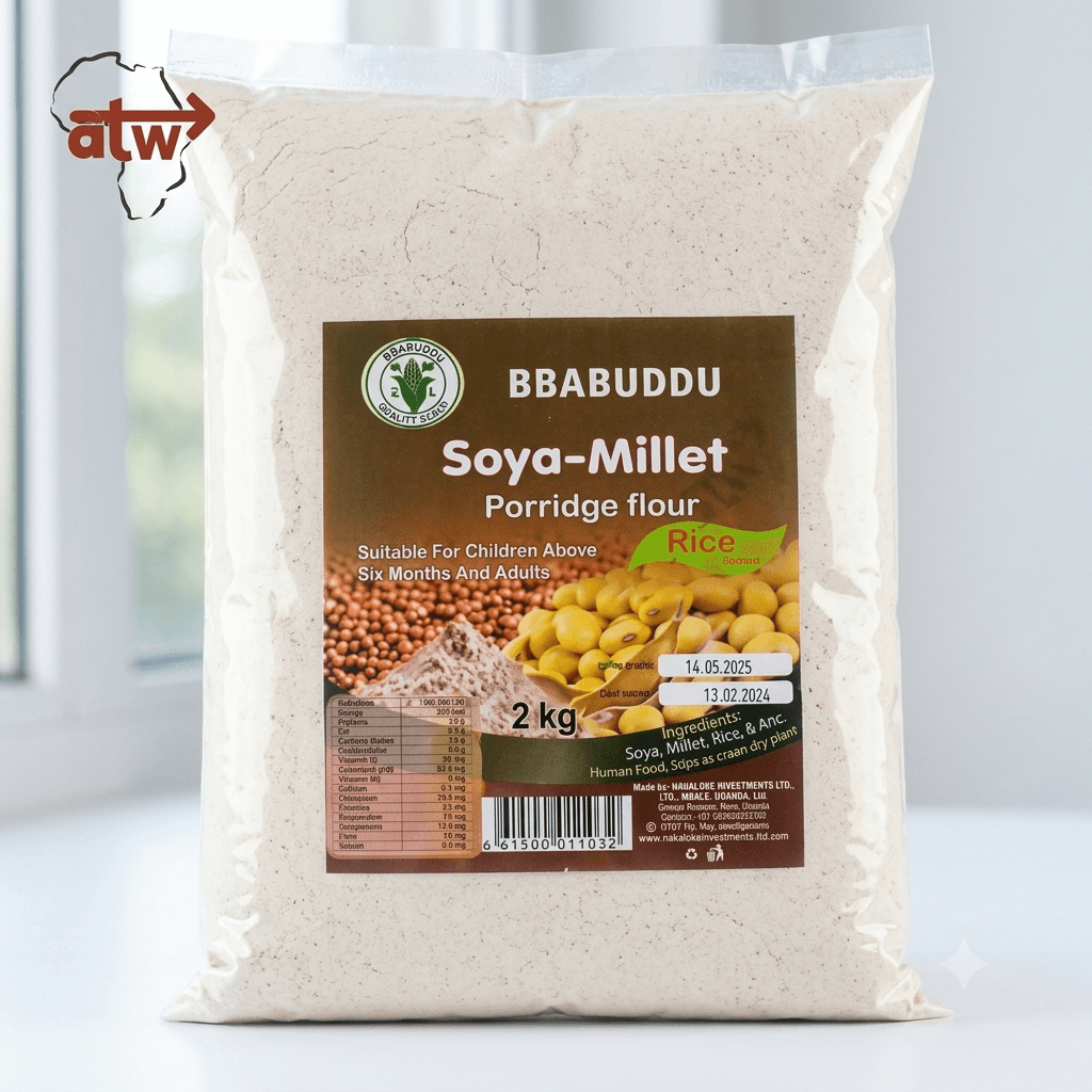 Bbabuddu Soya Millet Porridge Flour With Rice - 2kg — by Bbabuddu — Flours products from UG — Afrizonemart