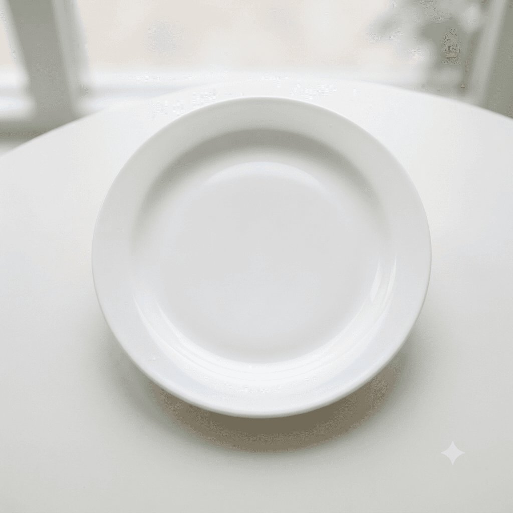 White Ceramic Round Dinner Plates