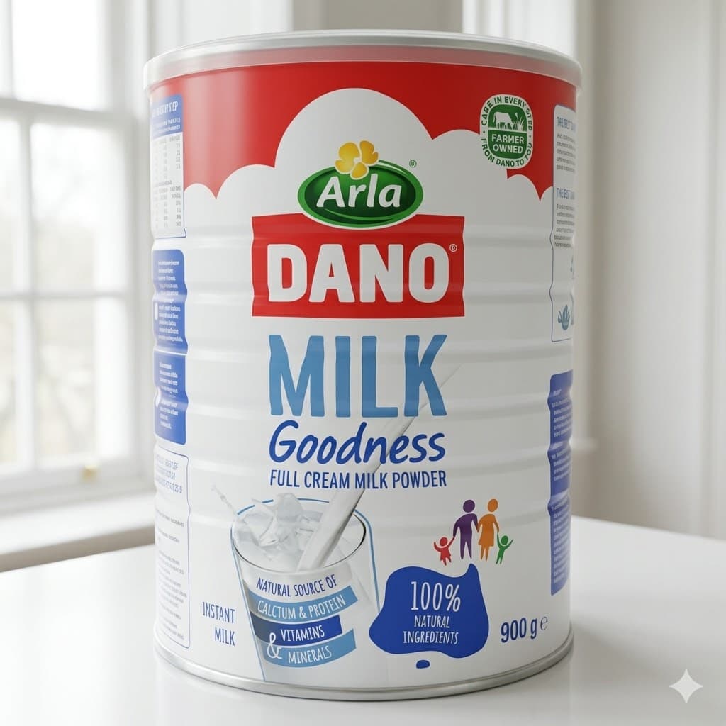 Dano Full Cream Milk Powder 900g Tin — by Dano — Milk Dairy from DK — Afrizonemart