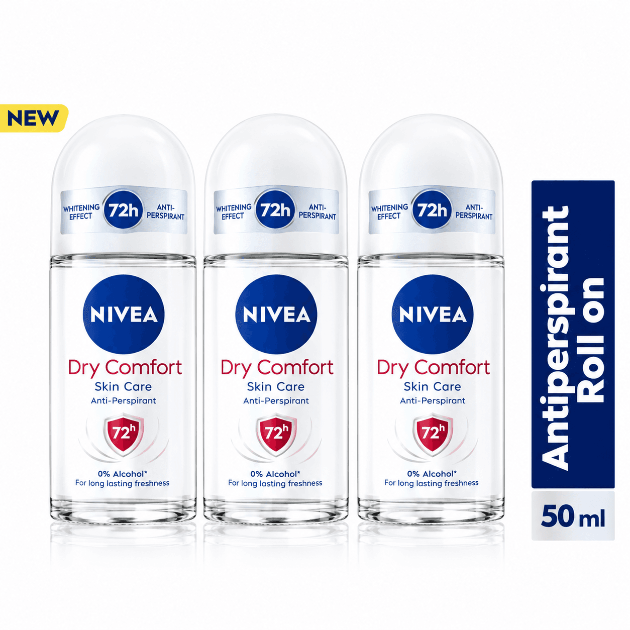 NIVEA Dry Comfort Roll-on For Women, 72h - 50ml (Pack Of 3) — by NIVEA — women-dry-comfort-rollons-pack3 products from NG — Afrizonemart
