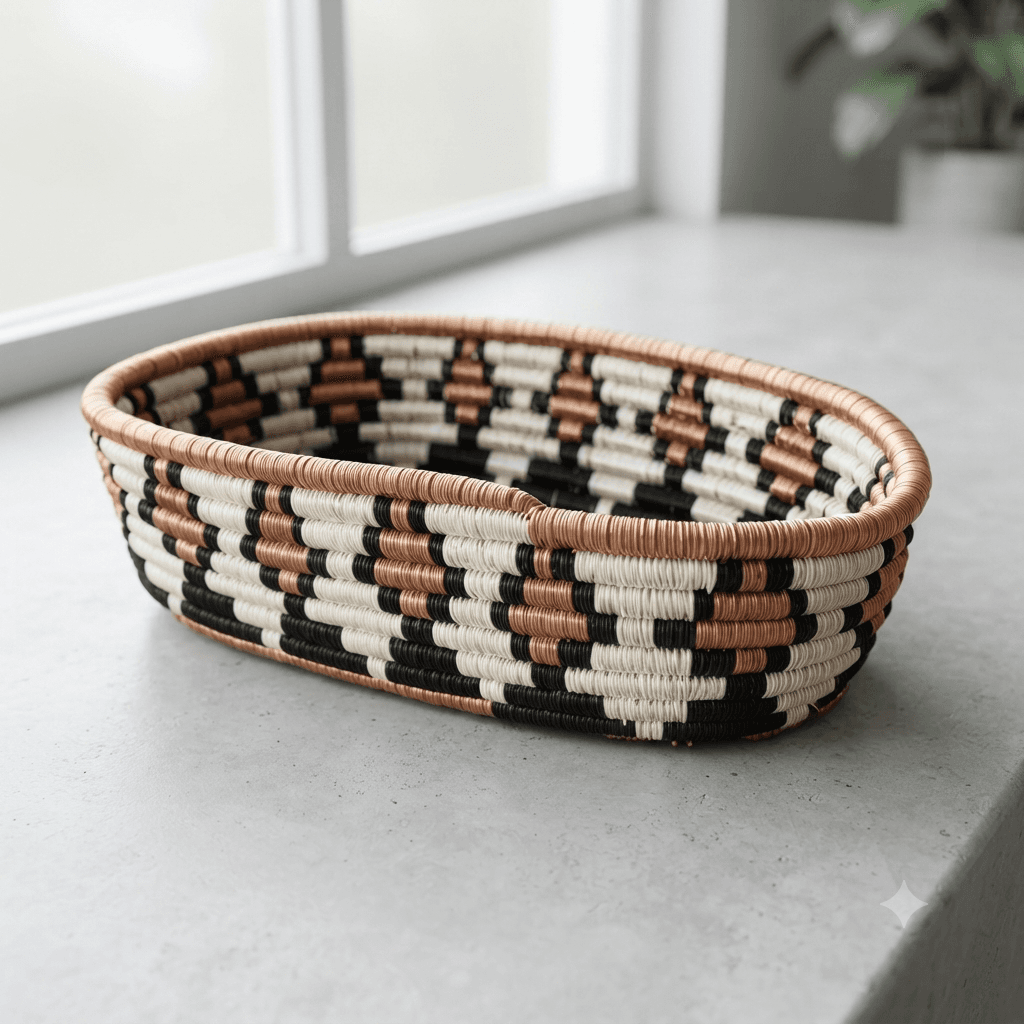 Woven Bread Serving Basket — by Local Artisan — home-kitchenware products from RW — Afrizonemart