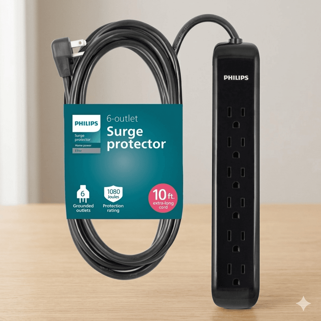 Extension Cord 6-Outlet with Surge Protection — by Local — office-supplies-office-essentials from NG — Afrizonemart