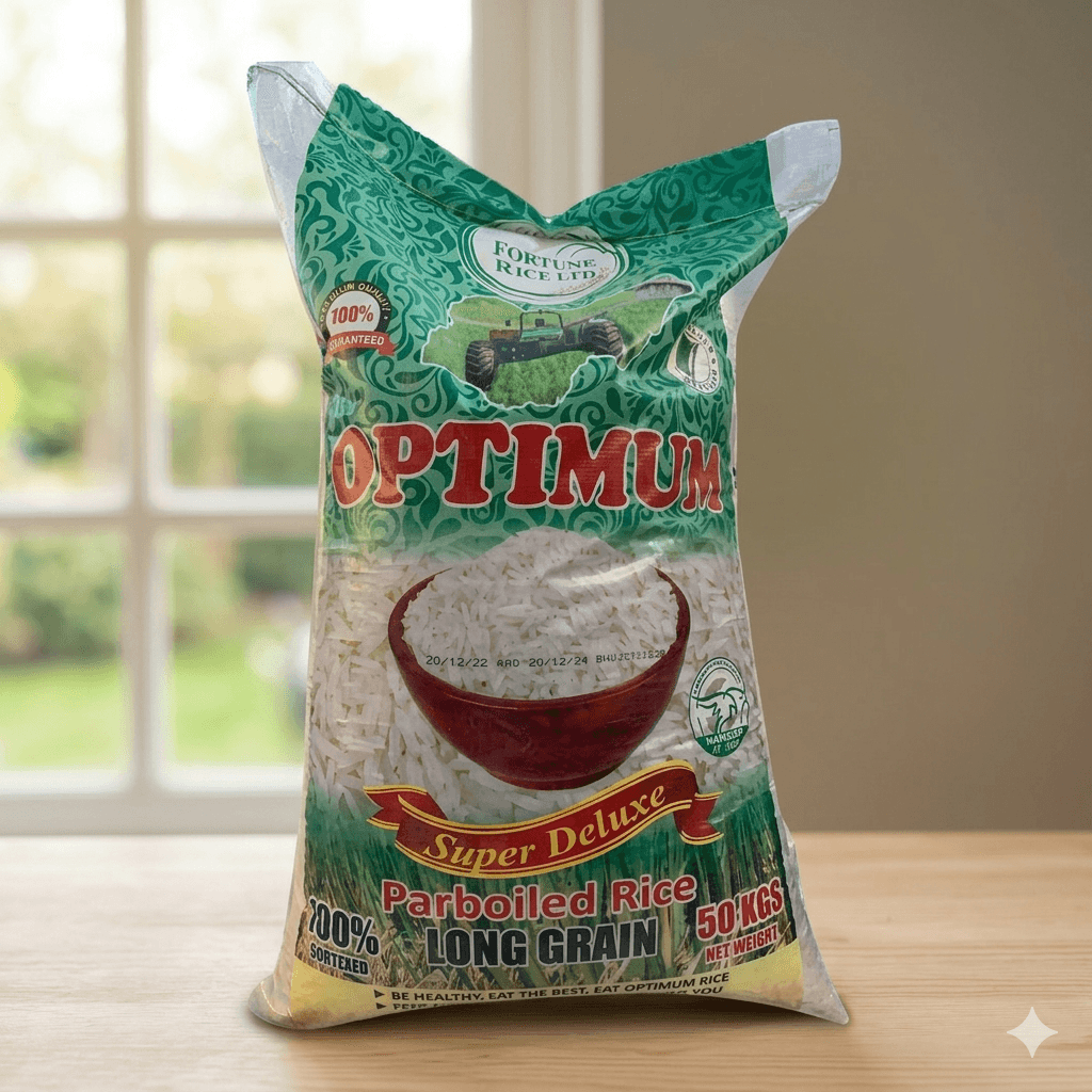 Optimum Parboiled Rice 50kg — by Optimum — Rice from NG — Afrizonemart