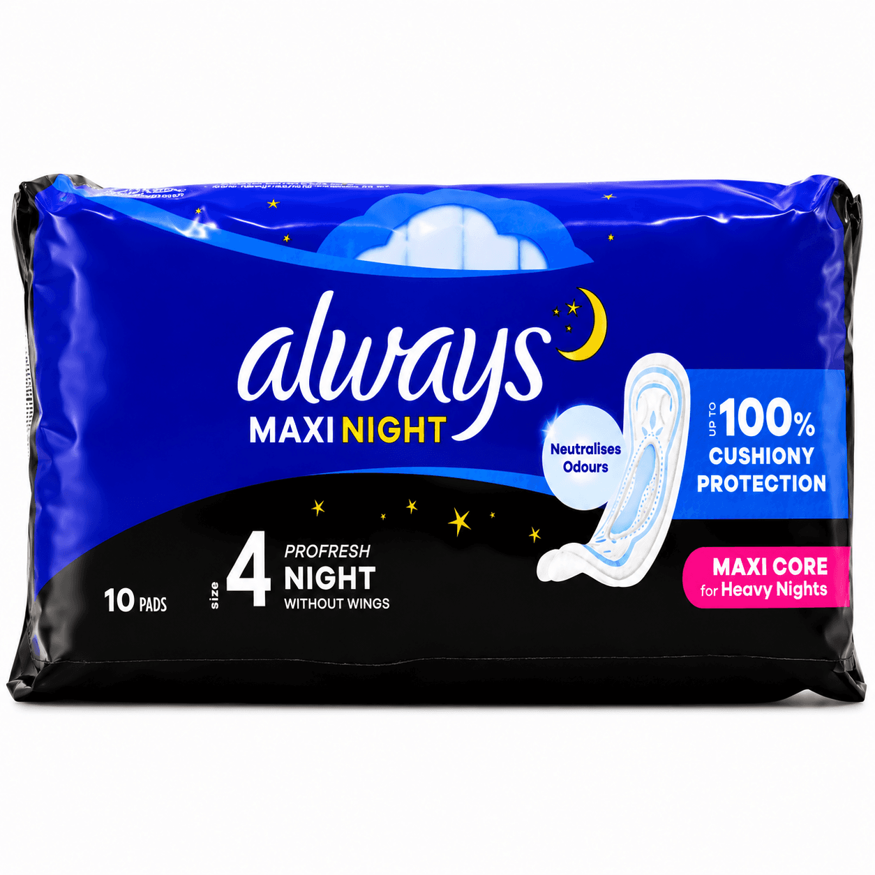 Always Maxi Pads Long Night 10 Pack