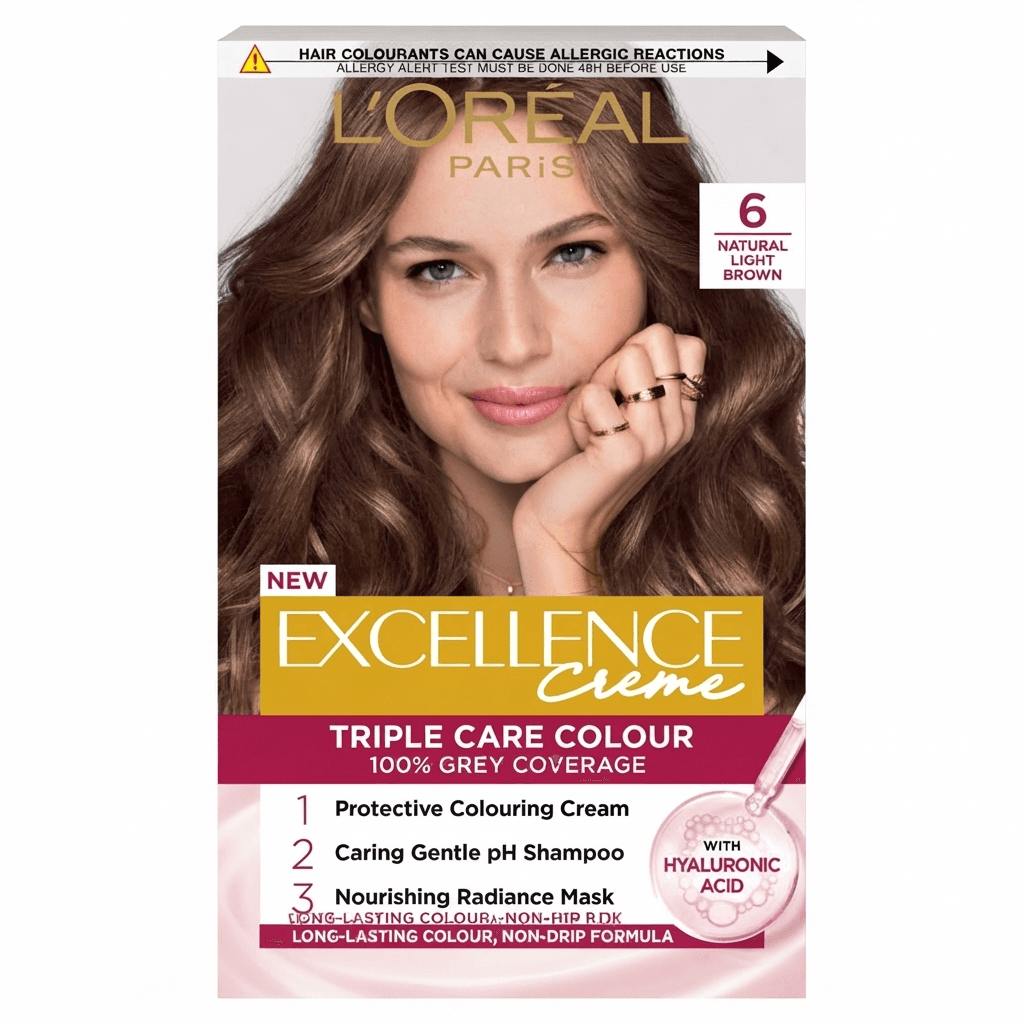 Excellence Creme Permanent Hair Dye - 6 Light Brown