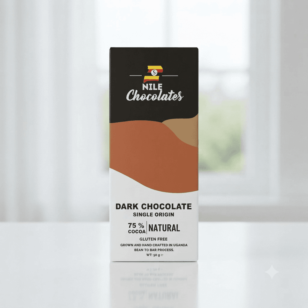 Nile Chocolates, Dark Chocolate Single Origin 75% Natural Cocoa - 50g