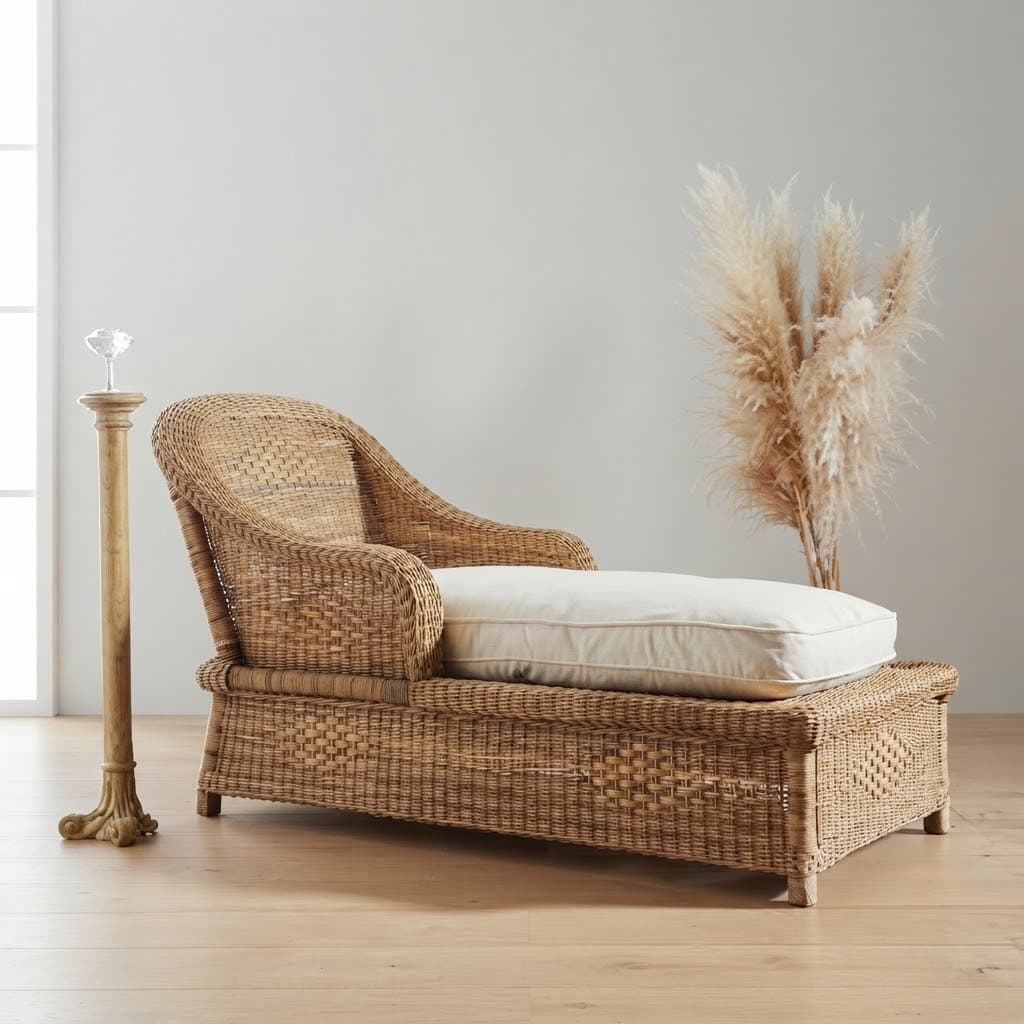 Classic Malawi Cane Lounger Chaise (Saltburn Movie) — by Malawi Cane Interiors — Cane Furniture / Decor products from MW — Afrizonemart