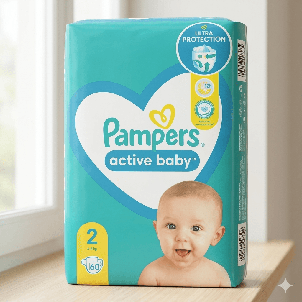 Pampers Active Baby Mini Size 2 (60 count) — by Pampers — Diapers from NG — Afrizonemart