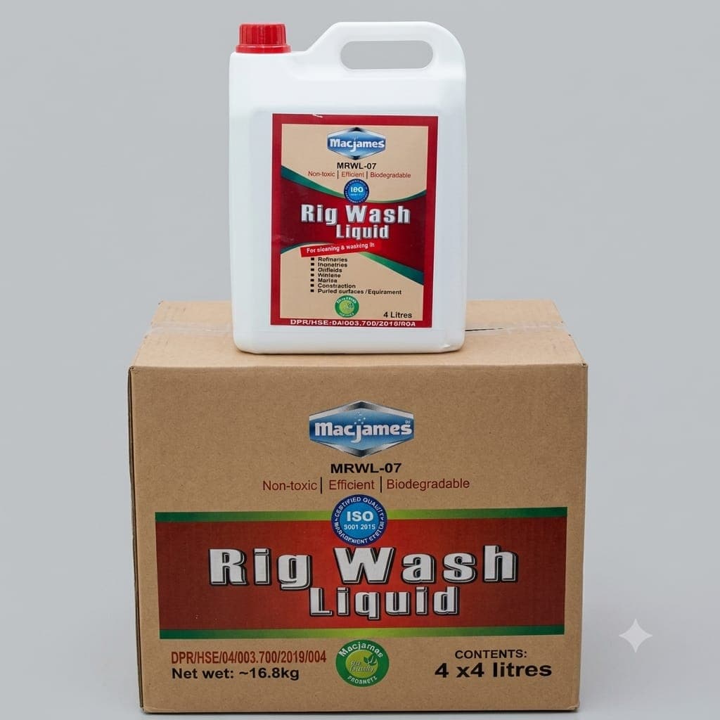 MACJAMES Rig Wash Liquid 4L — by MACJAMES — industrial-detergent products from NG — Afrizonemart