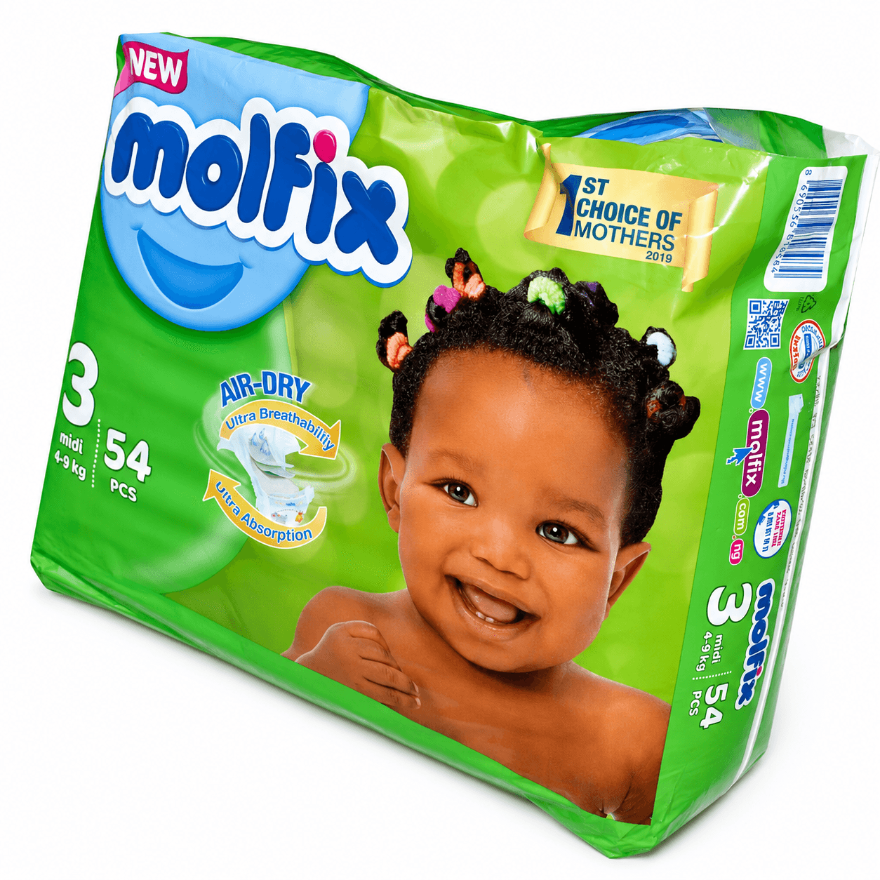 Molfix Diapers Midi Size 3 (54 count) — by Molfix — Diapers from NG — Afrizonemart