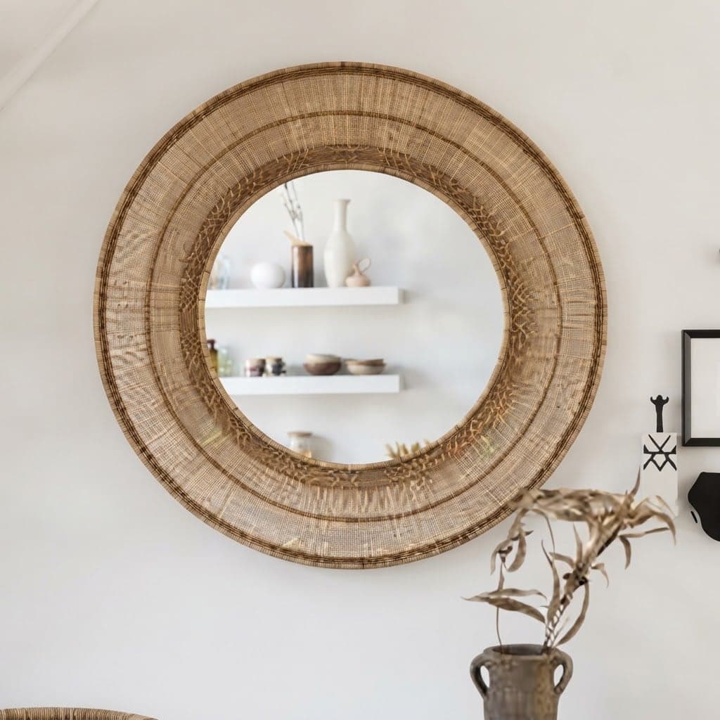 Malawi Round Mirror Natural