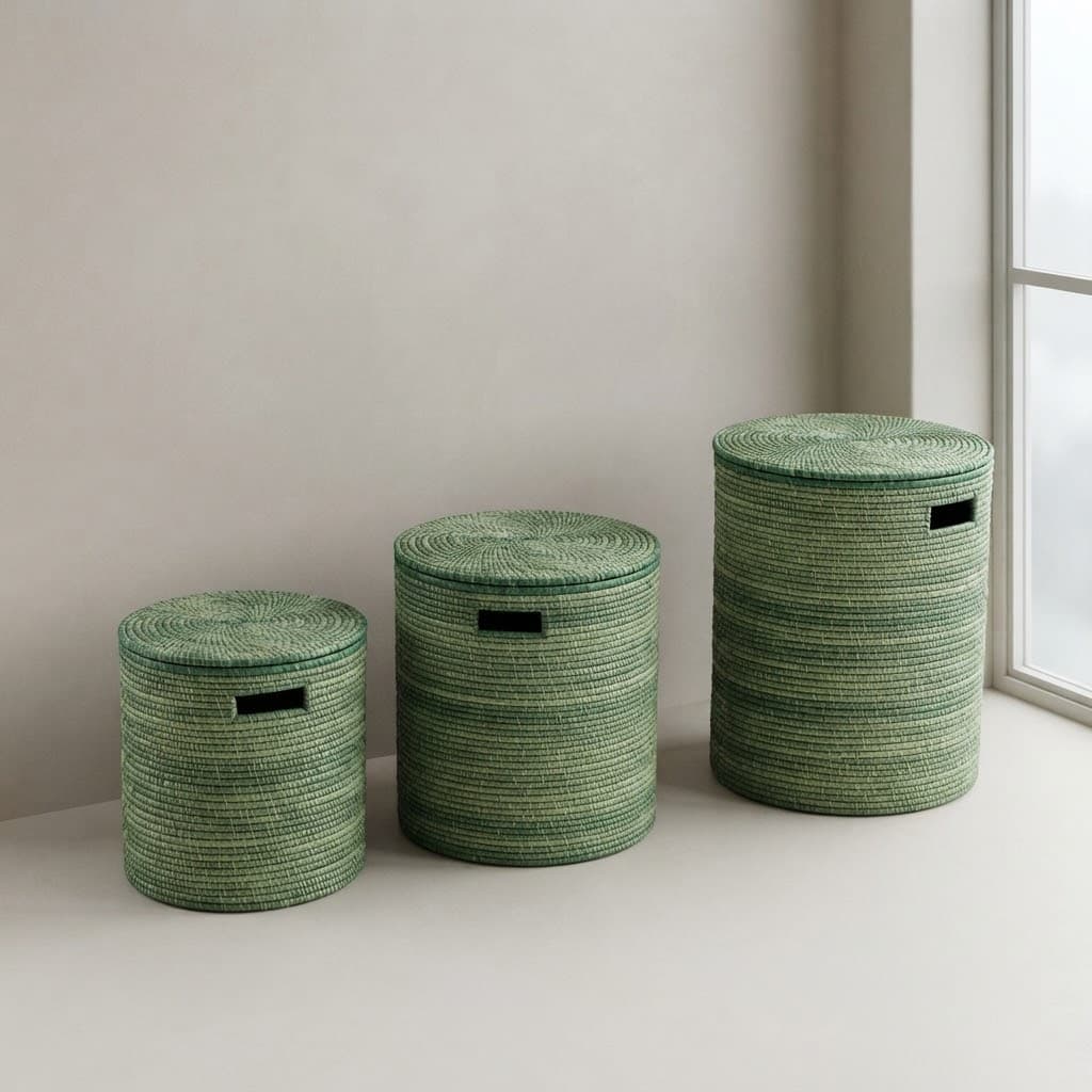 Mix & Match Baskets - Monochrome Green — by People of the Sun — Malawi Baskets products from MW — Afrizonemart