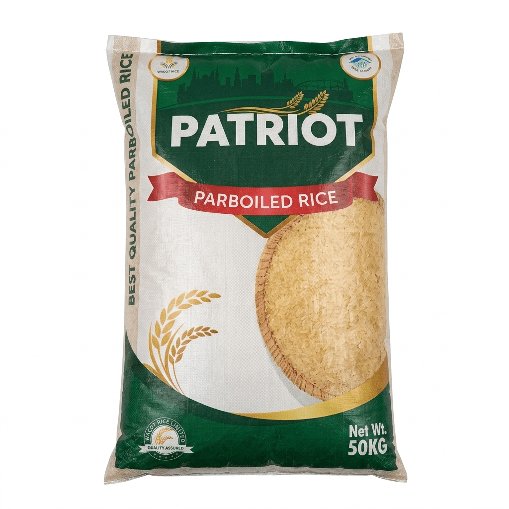 Patriot Parboiled Rice 50kg — by Patriot — Rice from NG — Afrizonemart
