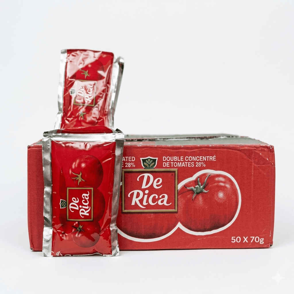 De Rica Tomato Paste 70g x 50 (Carton) — by De Rica — Tomato Sauces from NG — Afrizonemart