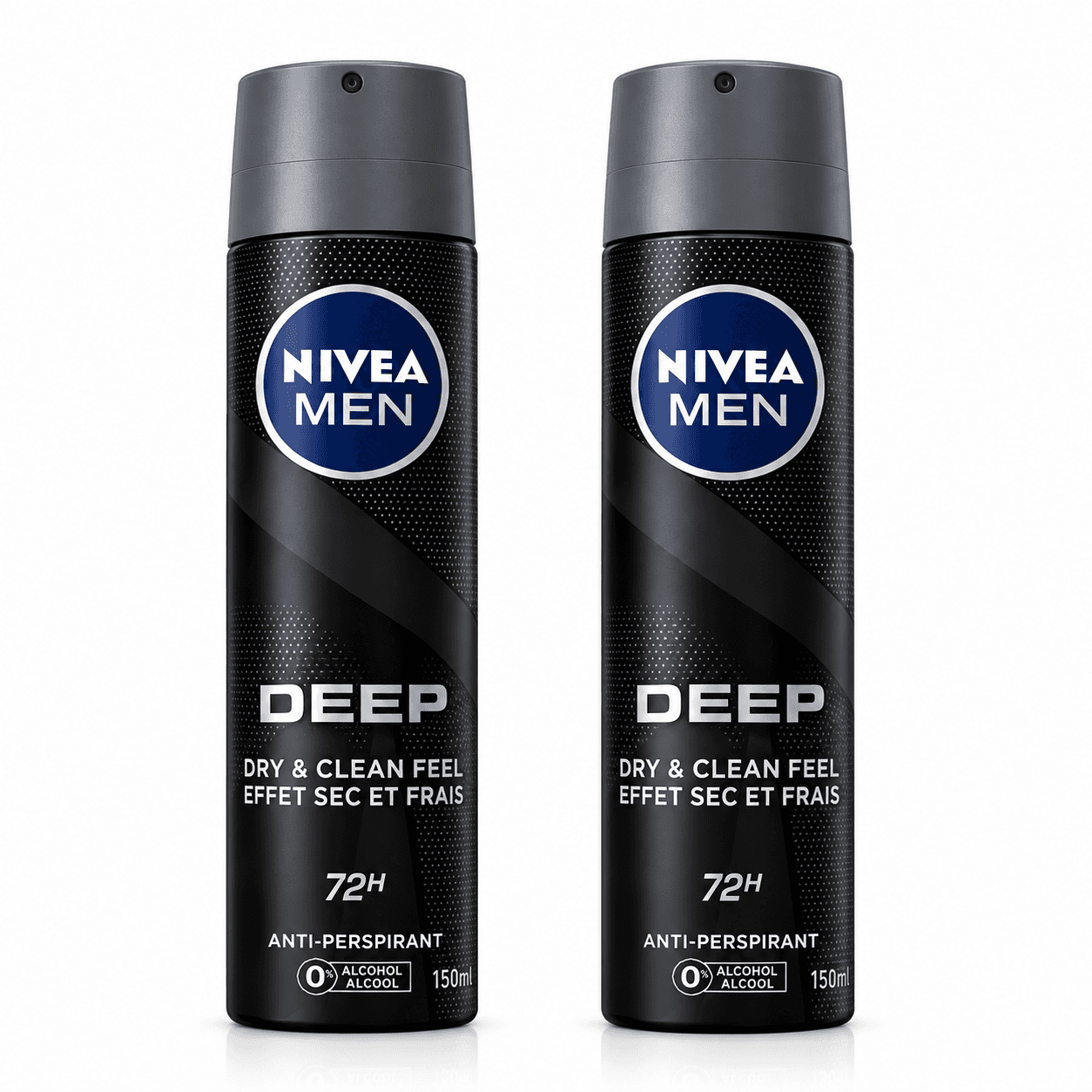 NIVEA Deep Anti-Perspirant Spray For Men 72h - 150ml (Pack Of 2) — by NIVEA — men-deep-sprays products from NG — Afrizonemart
