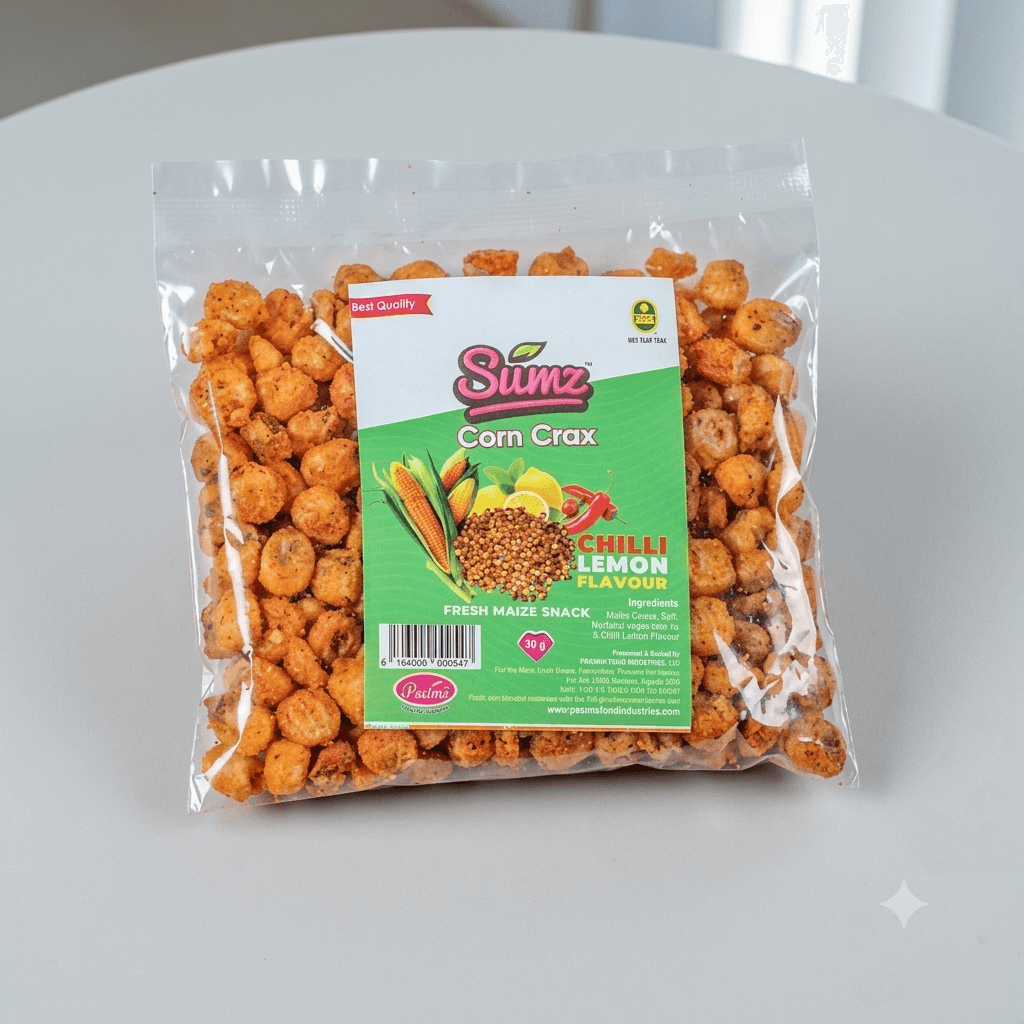 Sumz, Corn Crax Chilli Lemon Snacks - 75g