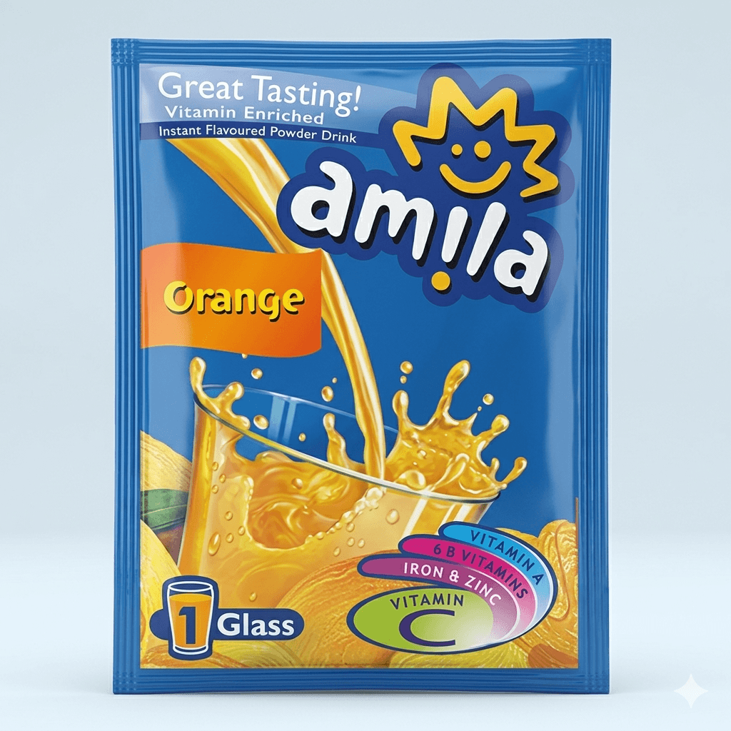 Amila Powdered Soft Drink Orange 9g — by Amila — Powdered Drinks from NG — Afrizonemart