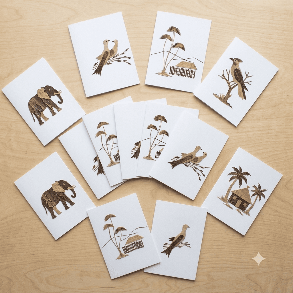 Recycled Banana Fiber Greeting Cards (Pack of 10)