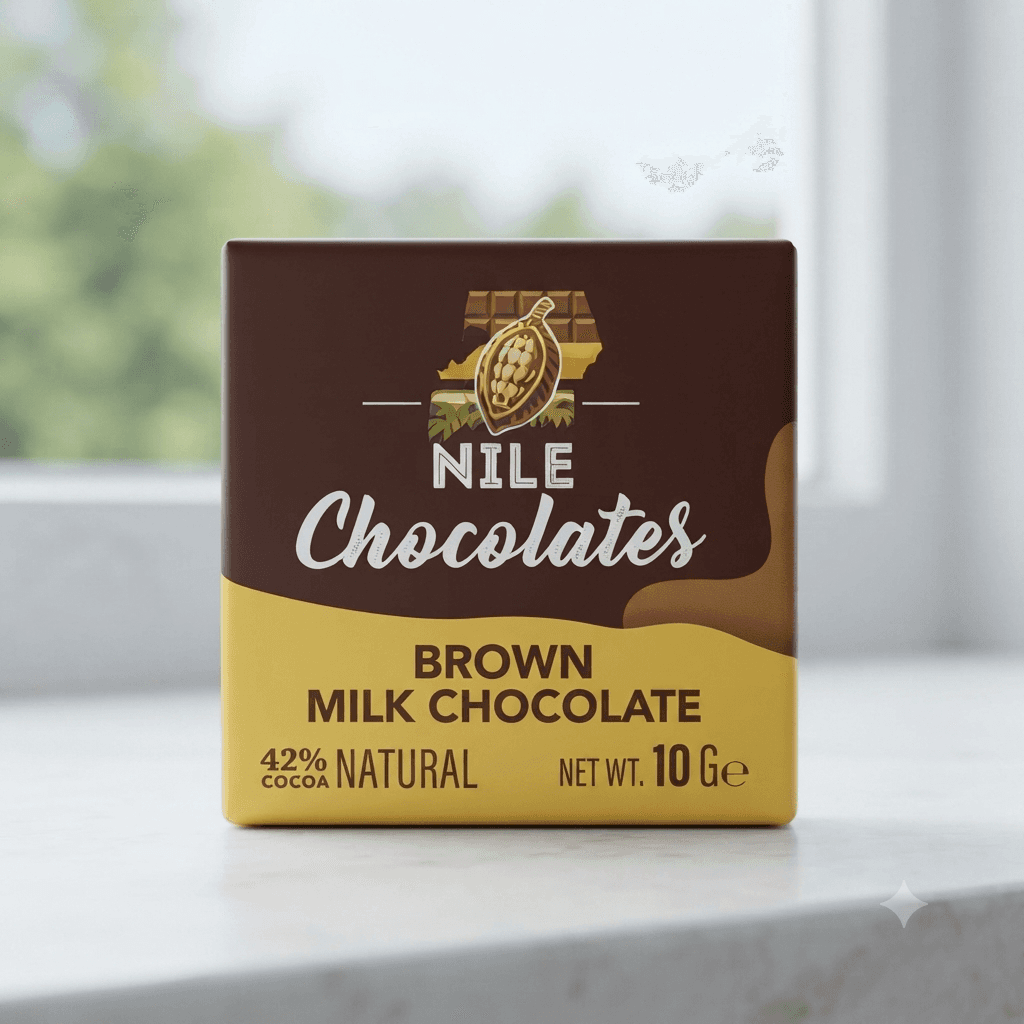 Nile Chocolates, Brown Milk Chocolate 42% Natural Cocoa - 10g