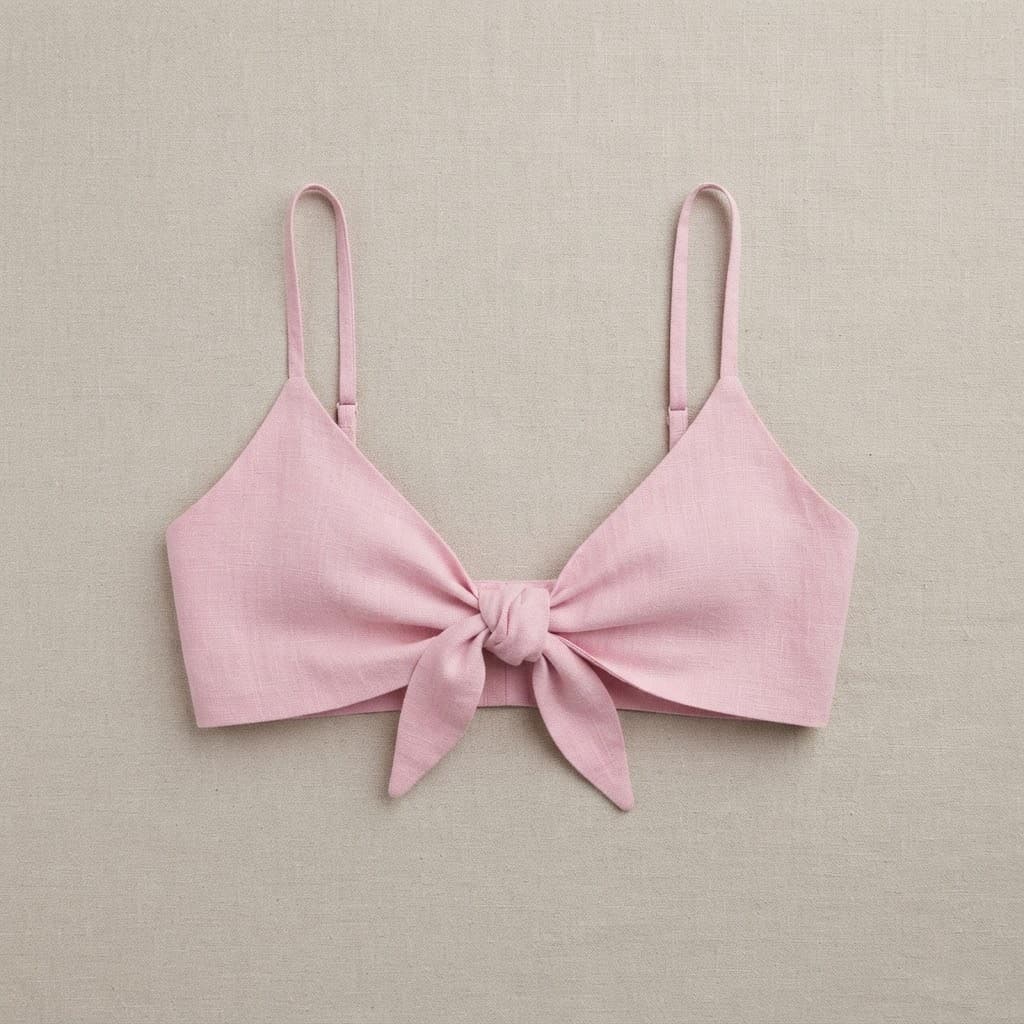 Patricia Bow Front Bralet in Organic Bubble Gum Pink — by Mayamiko — Fashion / Apparel products from MW — Afrizonemart