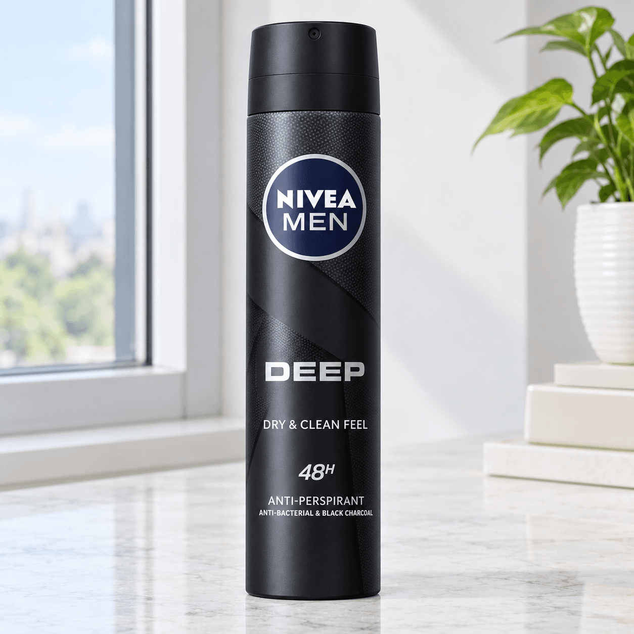 NIVEA Deep Anti-Perspirant Spray For Men, 48h - 200ml