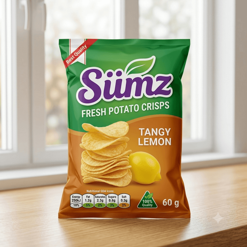 Sumz, Potato Crisps Tangy Lemon - 60g