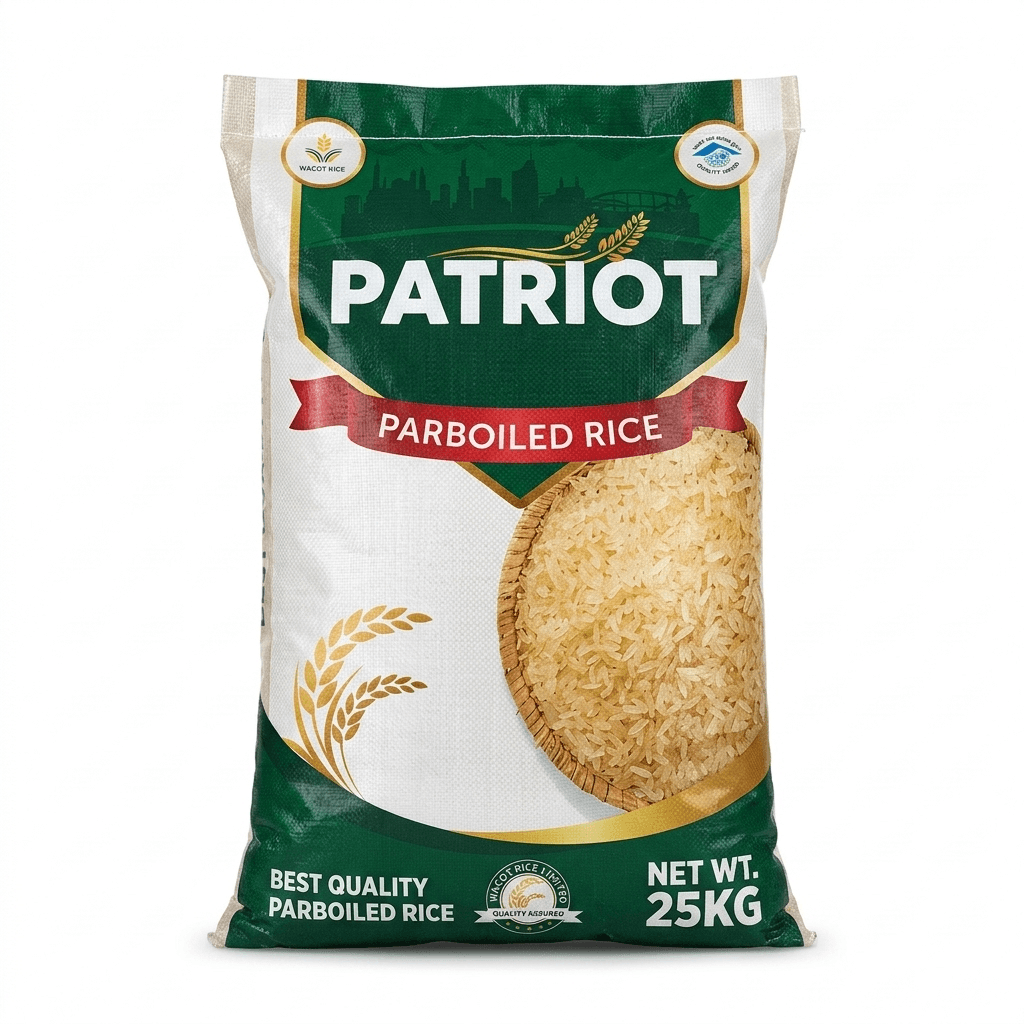 Patriot Parboiled Rice 25kg — by Patriot — Rice from NG — Afrizonemart