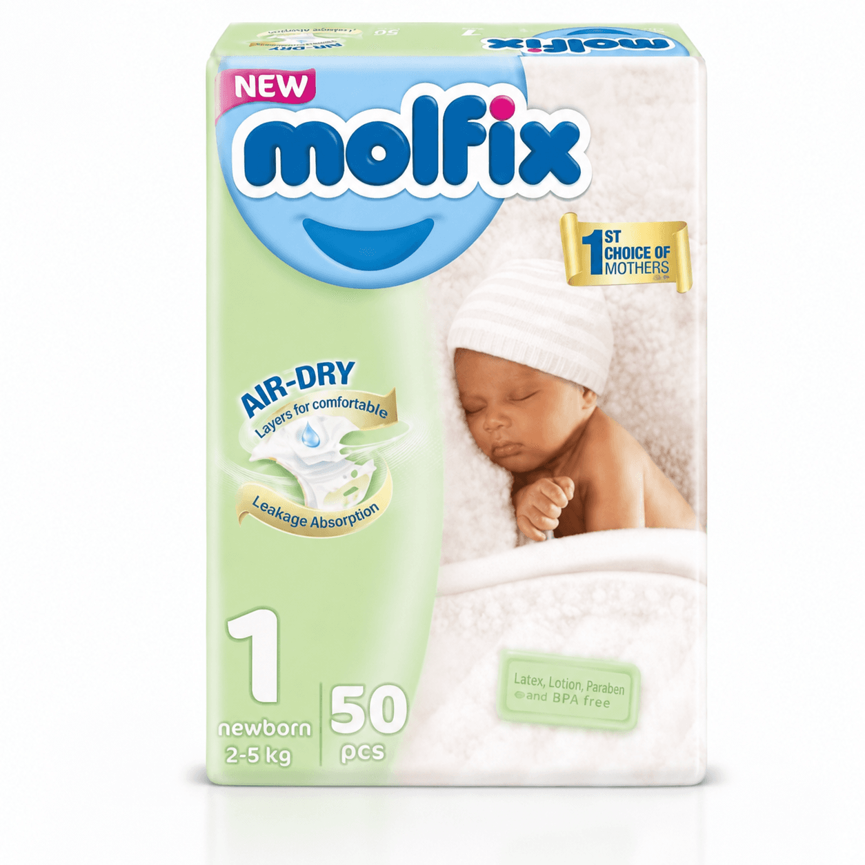 Molfix Diapers Newborn Size 1 (50 count) — by Molfix — Diapers from NG — Afrizonemart