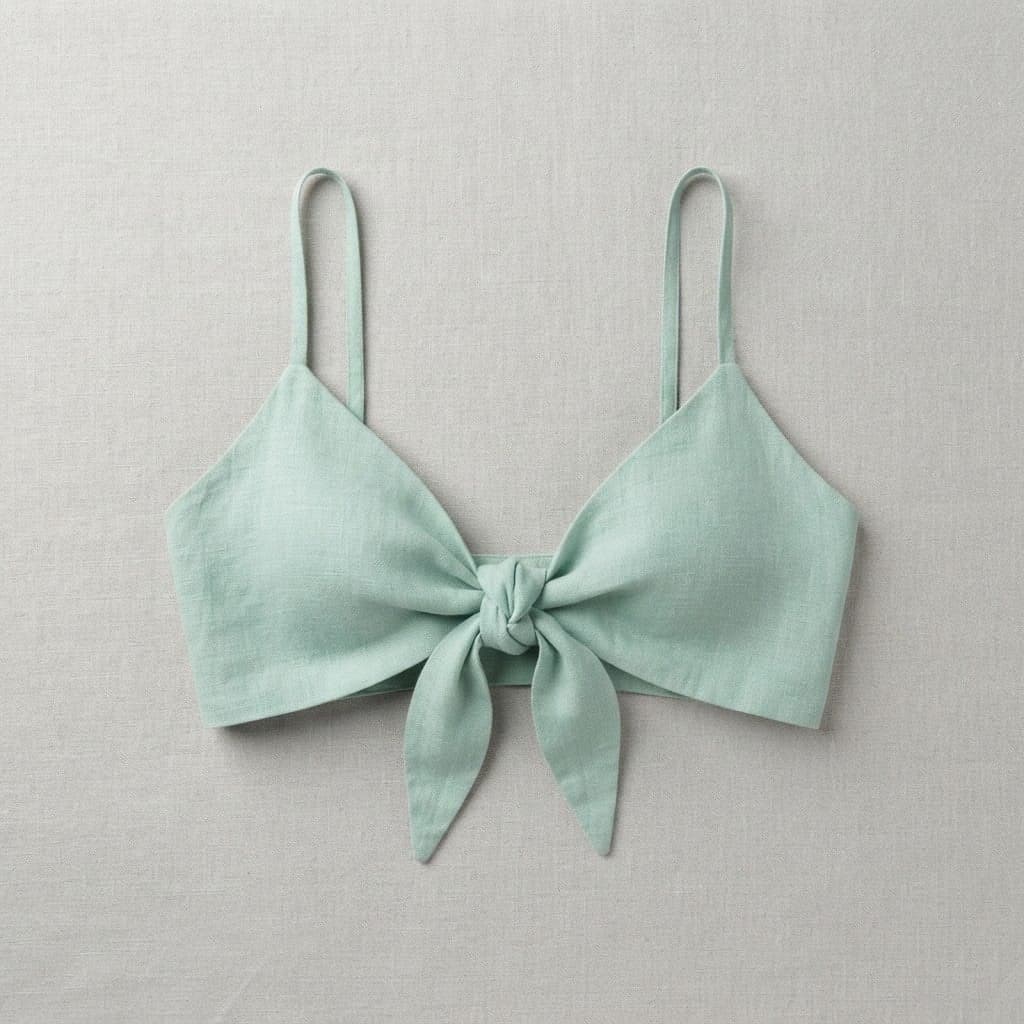 Patricia Bow Front Bralet in Organic Seafoam Green