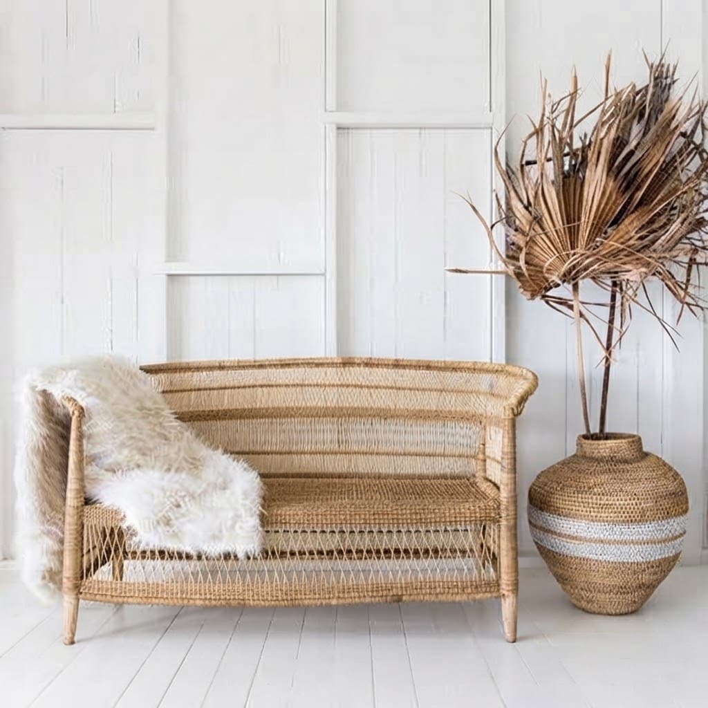 Traditional 3-Seater Malawi Cane Chair
