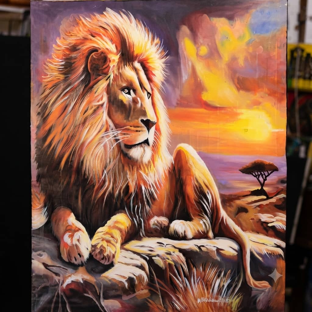 Pride Lands Horizon Original Acrylic Lion Painting