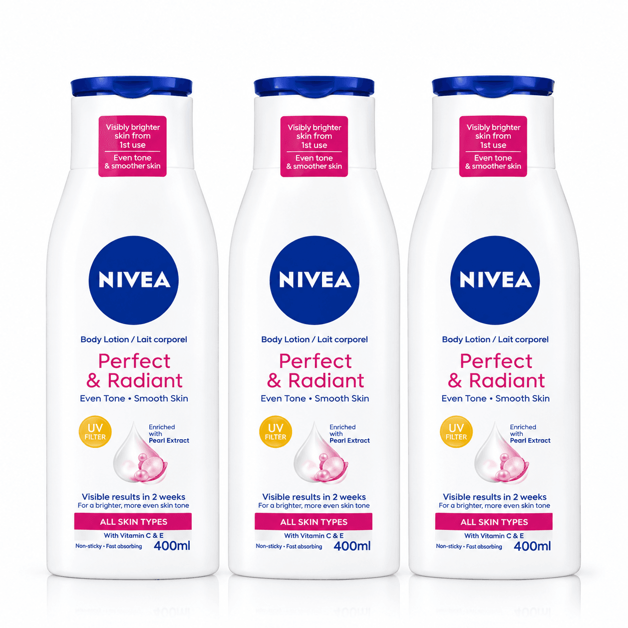 NIVEA Watimagbo Pack - Perfect & Radiant Body Lotion - 400ml (Pack of 3)