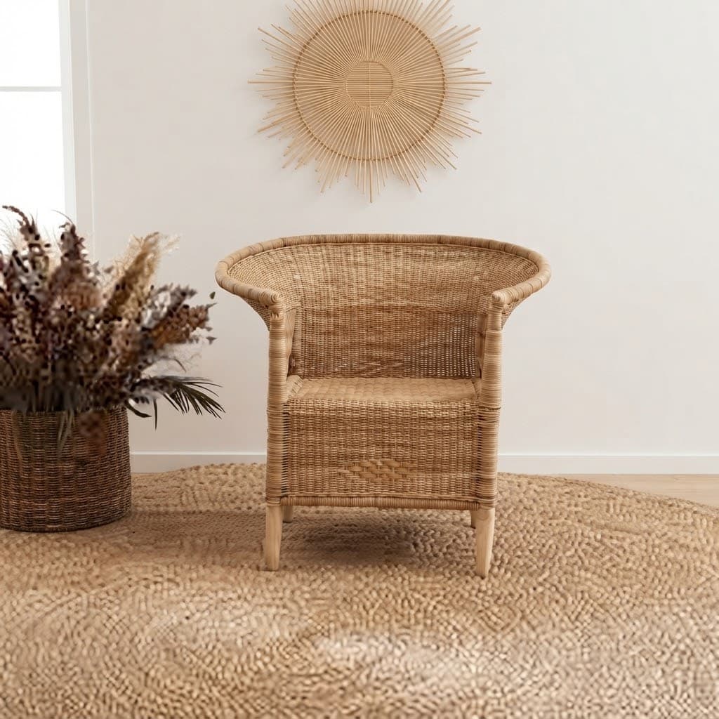 Closed Weave Traditional Single Malawi Cane Chair